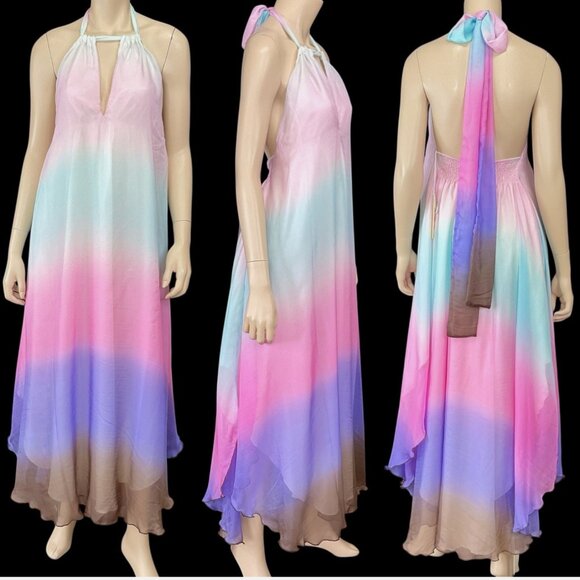 PilyQ Dress Multi Color Halter Long Summer Coverups - Picture 12 of 12